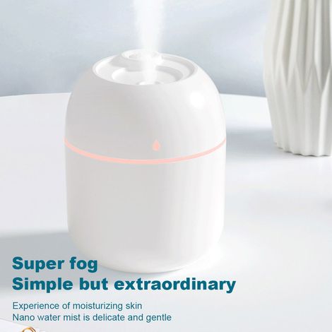 Humidificador ultrasónico de aire de 220 ml/40 ml, difusor de aceite de aromaterapia de vapor frío, lámpara LED de colores románticos, humidificador USB.