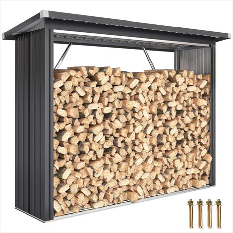 Chariot de jardin pour bois de chauffage 213 x 66,5 x Gris foncé (1/5)