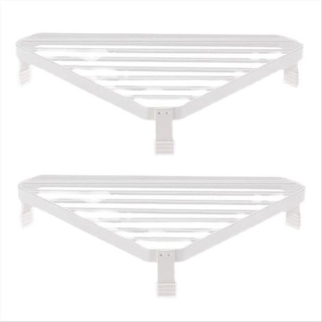 Cadre d'angle pour fournaise, étagère triangulaire en fer forgé blanc (1/5)