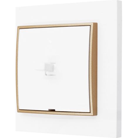 Interruttore singolo, stile USA, Karlik mini, bianco/oro (1/3)