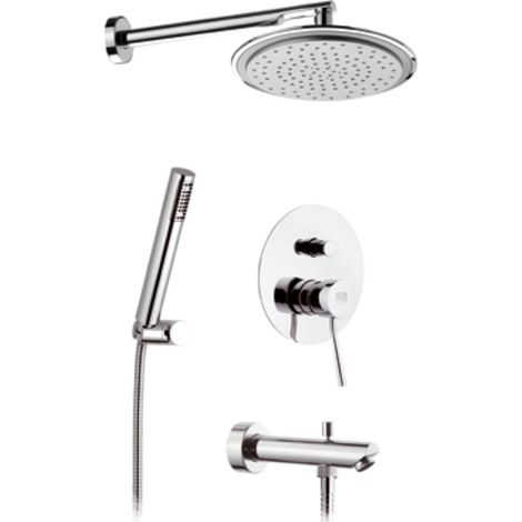 Set doccia con soffione, doccia, bocca incasso e miscelatore - serie minimal (1/2)