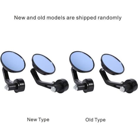Rétroviseurs ronds universels pour moto 7/8", rétroviseurs latéraux chromés pour poignée, vue arrière adaptée à la plupart des motos, fixation standard (1/4)