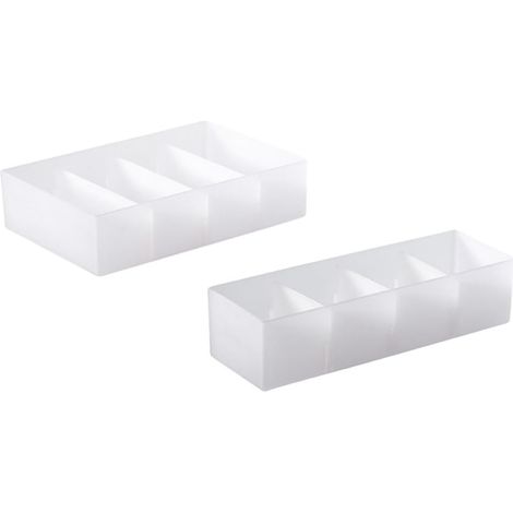 Stapelbare Organizer 2 Stück aus Kunststoff mit Fächern (1/5)