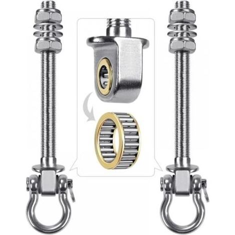 Lot de 2 crochets de balançoire avec roulement en acier inoxydable 304 pour poutres en bois et métal, parfaits pour accrocher des hamacs, des balançoires de yoga, une balançoire de porche (1/5)