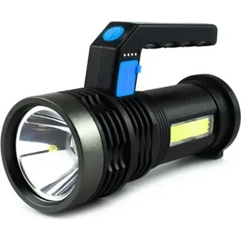 TRADE SHOP - Torcia Elettrica Portatile Ricaricabile Usb Doppia Funzione Luce Led+cob Emergenza Q-led556 -