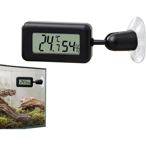 Monitor de temperatura para terrario con pantalla digital LCD plegable y precisa  Termómetro e higrómetro para reptiles, lagartos y dragones barbudos (1/4)