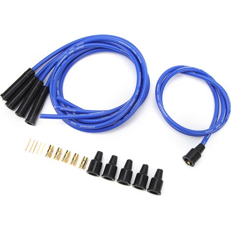 8 mm Zündkabel, 1 m Länge, hocheffizientes und stabiles Zündkabelset für 4-Zylinder-Oldtimer, blau