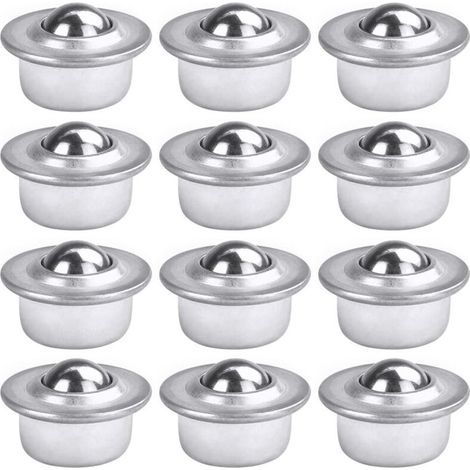 12 PCS Roulettes de Transfert avec Roulement à Billes Universels en Acier au Carbone Galvanisé Unité Roulettes à Billes Montées Charge Lourde pour Emballage Transmission Transpore Industrie (1/5)