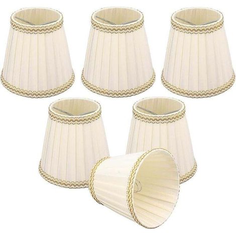 Lot de 6 abat-jours à clipser pour lampes de table, lampadaires et lampes de chevet, 90 x 140 x 130 mm, pour lustres, ampoules E14, accessoires d'éclairage (1/4)