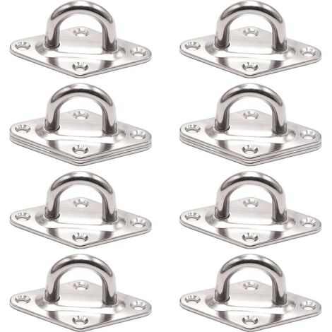 Bardusch 8 Pièces Pontet INOX, Anneau Arrimage, Anneau Arrimage Remorque, pour l'arrimage Chargement des Remorques, Bateaux, Voitures, etc. (M5) (1/5)