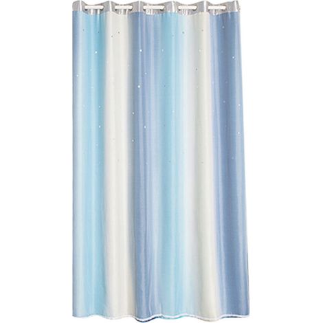 Double Rideau en Polyester pour Salon et Chambre, Couche Creuse et Décorative, Bleu Foncé (1/5)