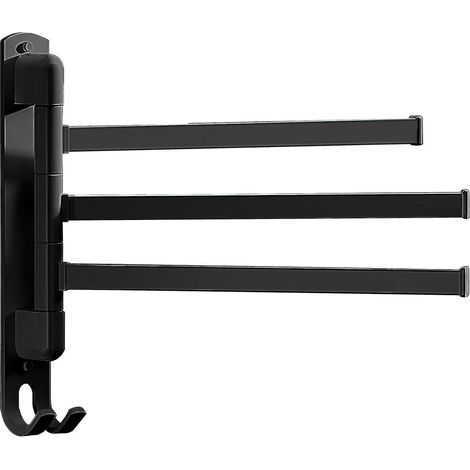 Drehbarer und klappbarer Wandhandtuchhalter – Three Strokes – Schwarz (1/4)