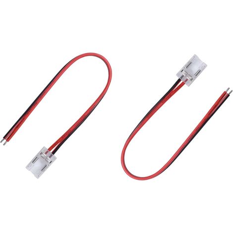 2x connecteur rapide câblé monochrome pour ruban LED largeur 8mm x longueur 150mm 12V 24V controleur cuisine maison salle de bain (1/4)
