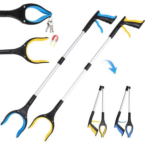 x Strumenti di raccolta, pinze telescopiche con gancio magnetico, pinze per la raccolta dei rifiuti pieghevoli e girevoli a 360° (M2) (1/5)