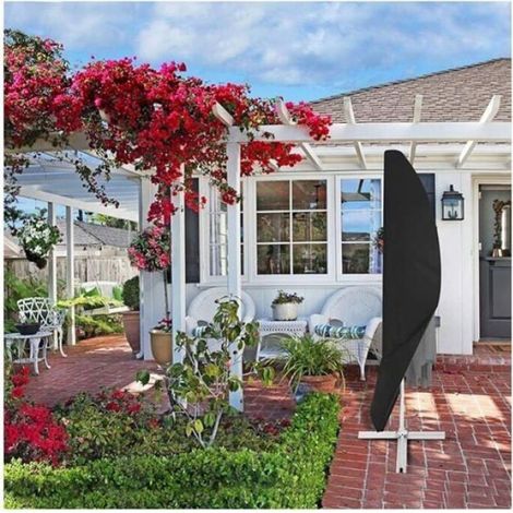 Housse de parasol noir 265x50x70x40CM Imperméable extérieur Étiquette (1/5)