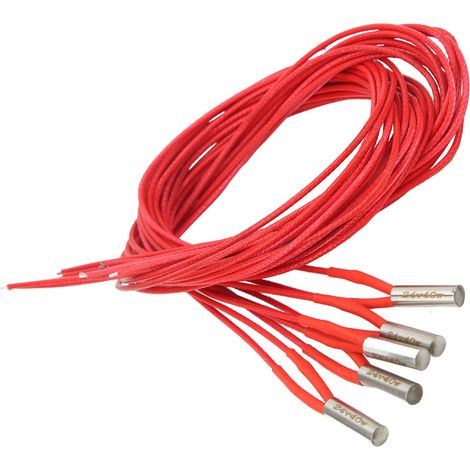 5 Cartouches Chauffantes 24V 40W en Acier Inoxydable 6x20mm pour Imprimante 3D - 1.5m de Câble (1/5)