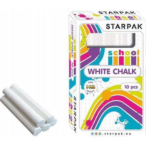 Craie blanche scolaire, paquet de 10.
