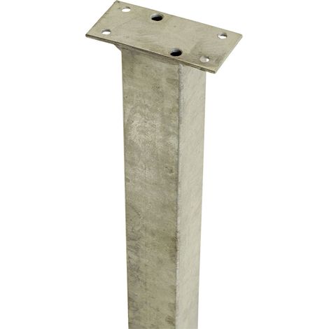 Plus Stahlpfosten mit Fuss für Handlauf 4,5 x 4,5 x 103,3 cm Feuerverzinkt (1/2)