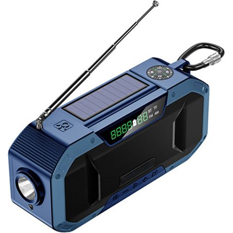 Radio d'urgence Bluetooth étanche – Radio numérique AM/FM portable – Lampe de poche 3W – Alerte météo NOAA – Chargeur USB intégré (1/5)