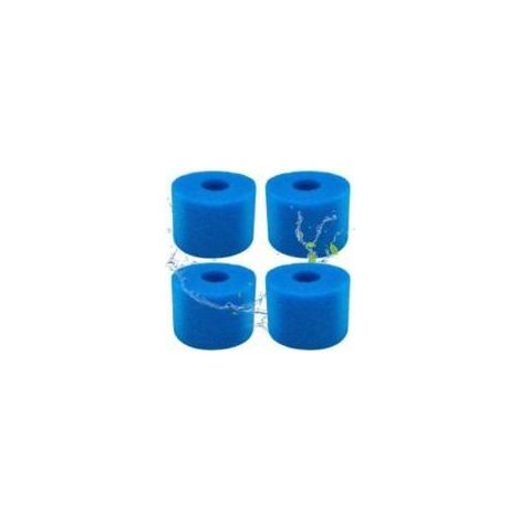 Ensemble de 4 filtres de piscine en mousse de type S1, réutilisables et lavables, compatibles avec les piscines Intex et les spas. (Linen Line) (1/5)