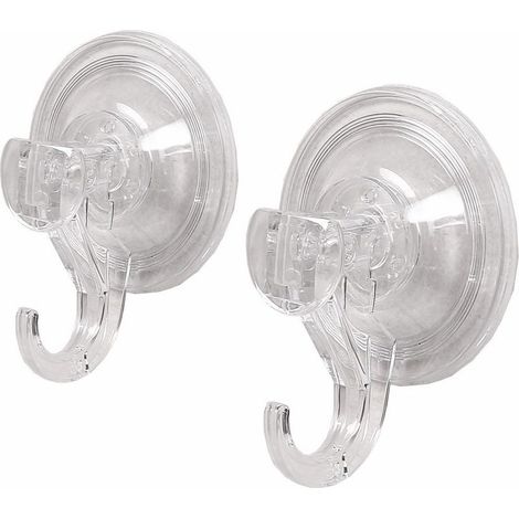Lot de 2 patères adhésives transparentes en plastique, modèle Air Container, pour fixation murale sans perçage