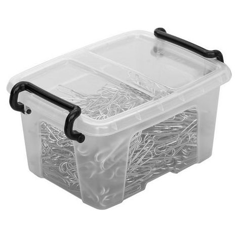 Boîte de rangement en plastique Strata - 0,4 litre - dim : H 6,7 x L 12,5 cm - Lot de 5 (1/2)