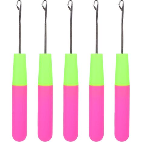 Extensions de cheveux en laine avec crochets, poignées en plastique, poignées en bois, accessoires pour perruques, crochets de fermeture, languettes et extensions de cheveux vendues par paquets de 5. (1/5)