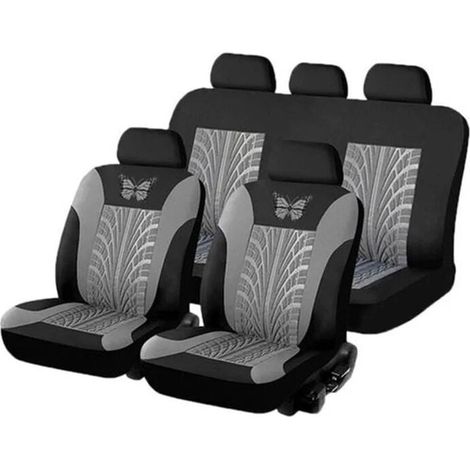 Autositzbezug, Universal Autositzbezug-Set, Vorder- und Rücksitzbezüge Grau