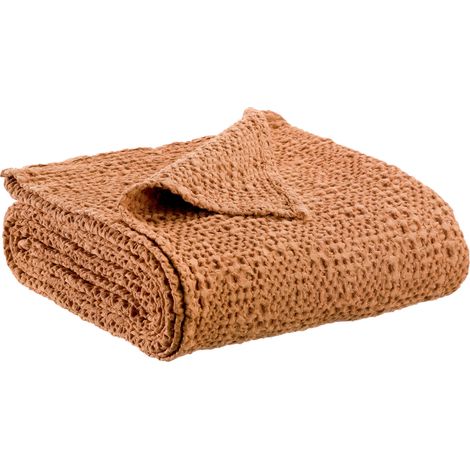 VIVARAISE - Jeté de lit Tana en coton 100% - Coloris Epice (240 x 260 cm)