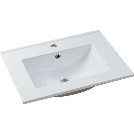 Lavabo da incasso rettangolo 61 x 46,5 cm in Ceramica Bianco - MOTIAC (1/5)
