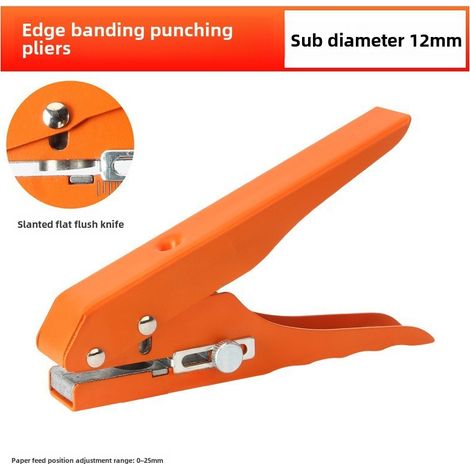 Pince à perforer pour placage de chants 12mm – recouvrement trous de vis, travail du bois, PVC, outillage (1/5)
