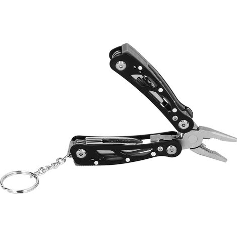 Pince multifonction pliable mini outil multi-usage porte-clés EDC manuel matériel noir (1/5)