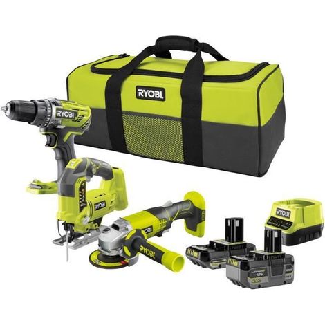 Ryobi Pack de herramientas electroportátiles verde R18DD7-0 (1/5)