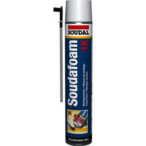 Soudal Soudafoam 1K mousse expansive PU manuelle pour isolation et remplissage 750 ml