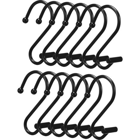 schwarze Duschvorhanghaken robuste rostfreie Metallhaken