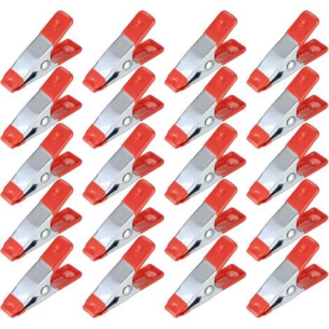 QORVA-20 Pièces Pinces à Ressort Métal, Modélisme Pince à épiler, Metal Spring Clamps, Pinces à Linge Grip Holder pour Bâche, Camping, Tarpaulin, Travail Bois, Outil de Modélisation
