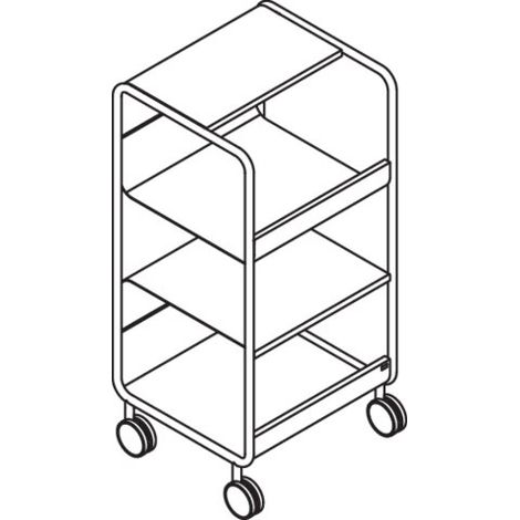 HEWI 950.74.00060 Chariot d'appoint DC, meuble en forme d'étagère