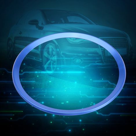 Garniture de couverture d'anneau de volant de voiture en alliage d'aluminium pour Audi A1 A3 A4 A5 A6 Q3 Q5 bleu (1/5)