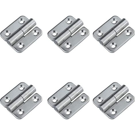 Lot de 6 Charnières Amovibles Acier Inoxydable 304 pour Porte Gaucher, Petits Joints Coulissants 1,5 Pouces (1/5)