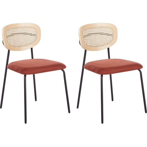Esszimmerstuhl 2er Set MAYETTA Rattan Orange