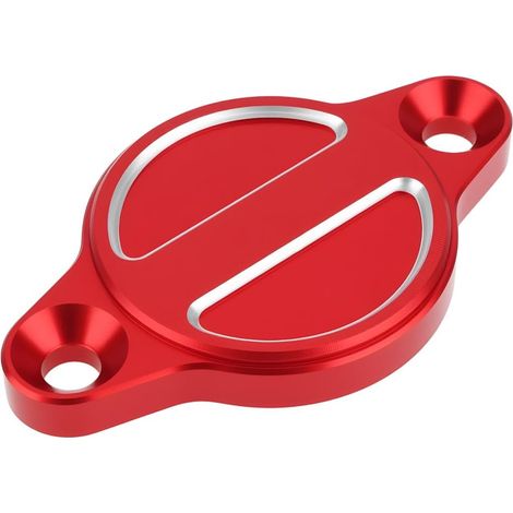 CNC machined aluminum oil filter cap compatible with Ducati Monster 696 821 937 1100 1200 S Multistrada Hypermotard Red (1/5)