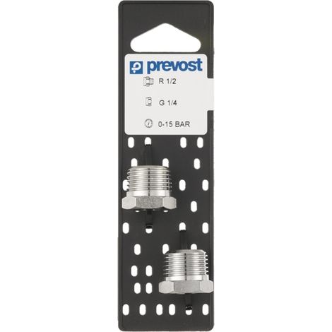 Reduction sur Plaque Femelle G 1/4 - Male R 3/8 lot de 2 Prevost