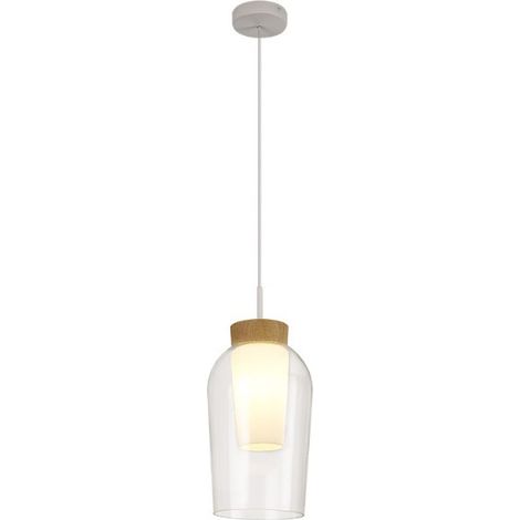 Suspension Led verre et bois - Mantra - Nora (1/4)