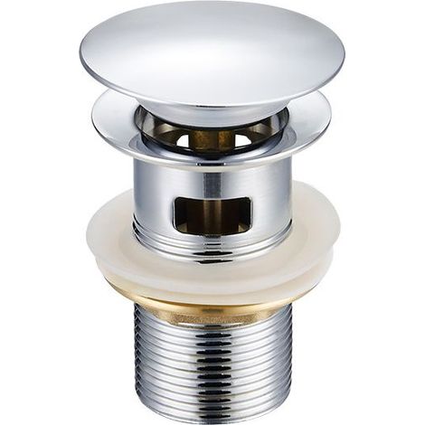 Kit de bonde à clic pour évier de cuisine et salle de bain, chrome, bouton poussoir (1/4)