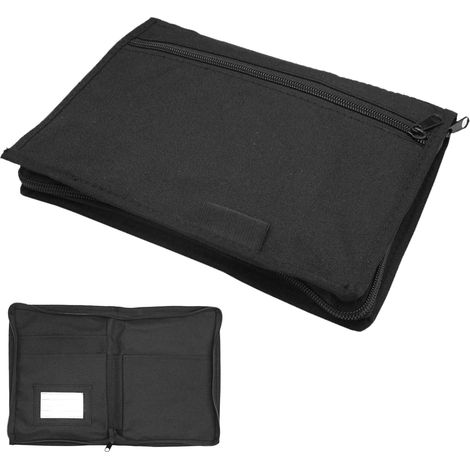 BlinBlin Car Document Holder with Multiple Pockets - Oxford Fabric Organiser for Glove Box, Registration, Insurance & Manuals - Black (1/5)