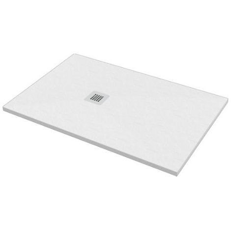 Piatto doccia 75x120 h.2,8 in marmo resina effetto pietra bianco (1/5)