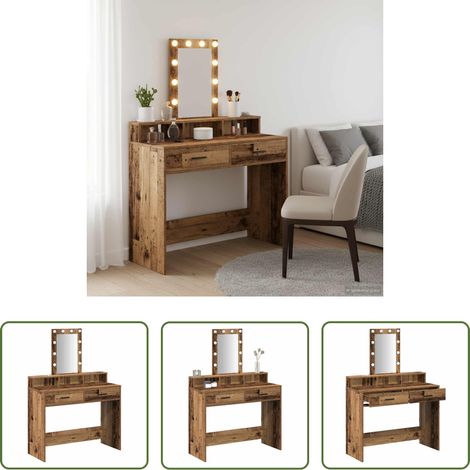 Spiegelbeleuchtung - Schminktisch mit Speicher Braun 100 x 41 x 140 cm Holzwerkstoff (1/5)