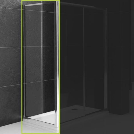 Lato fisso per box doccia porta scorrevole slide cristallo temprato misure 97-100cm x h190cm trasparente - confezione 1 (1/2)