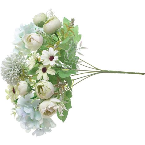 Künstliche Blume, exquisit und realistisch, aus Seide, für Fotografie, Hochzeiten, Heim- und Ladendekoration, grün (1/5)