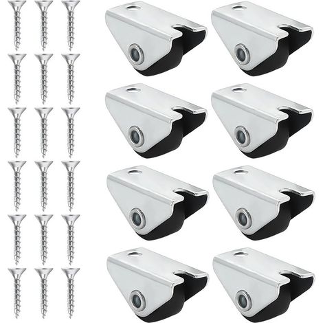 Pack de 8 Mini Roulettes Fixes en Caoutchouc de 15 mm pour Meubles: Charge Robuste de 6 kg, et Vis, Idéal pour Améliorer Mobilité des Meubles (1/5)